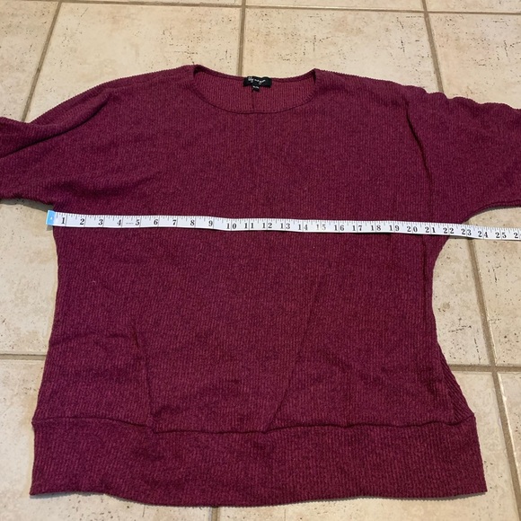 Lily Morgan Burgundy Ribbed Knit Sweater Pullover XL - Picture 3 of 5